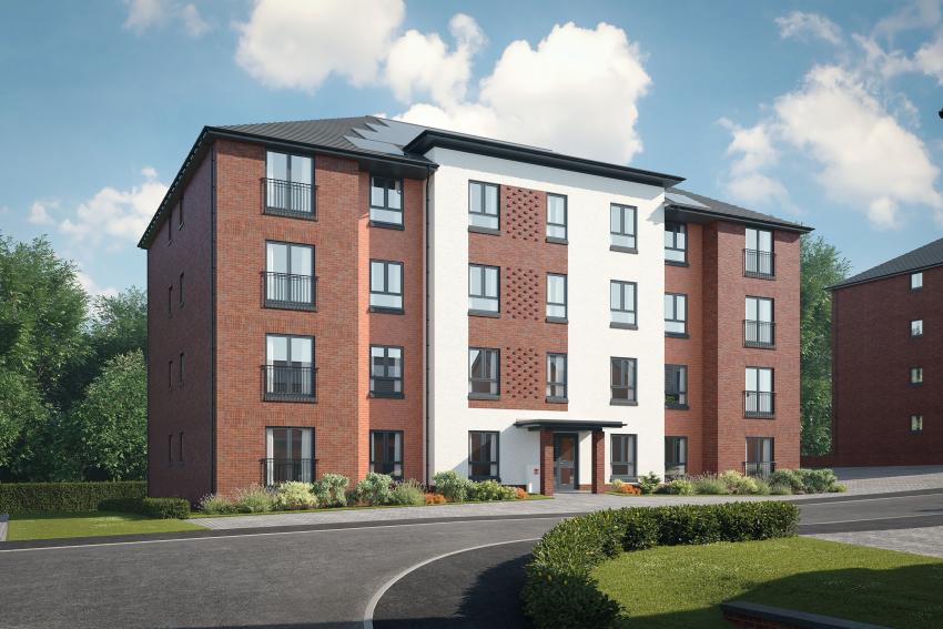 External image of apartments at Ashlar Village in Glasgow by Bellway