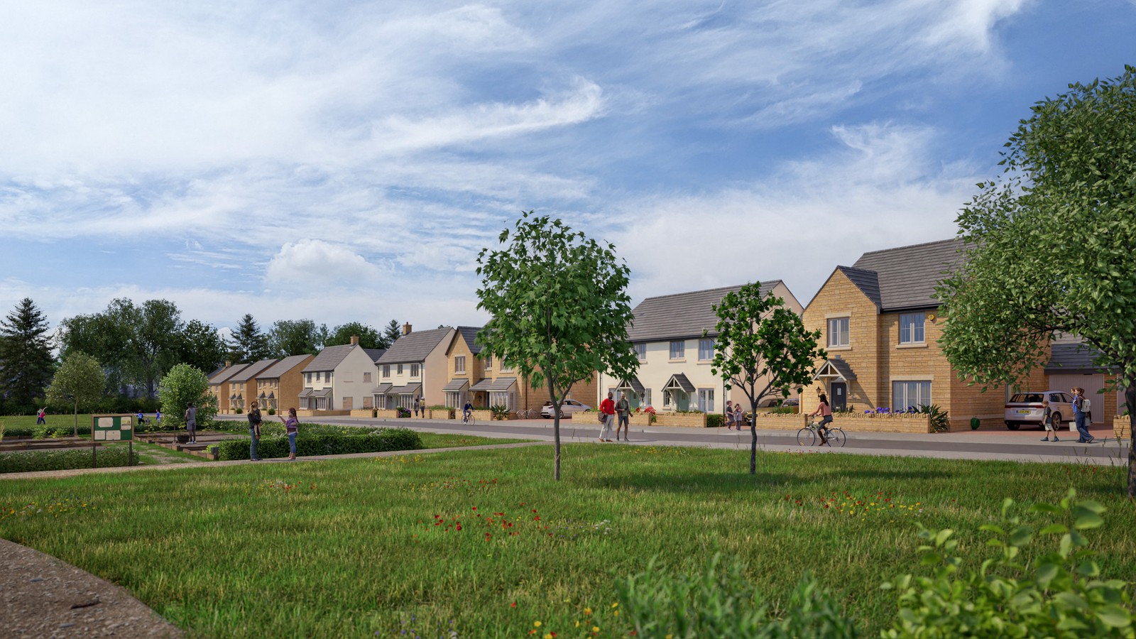 Streetview of Bliss Willows in Chipping Norton by Cala Homes