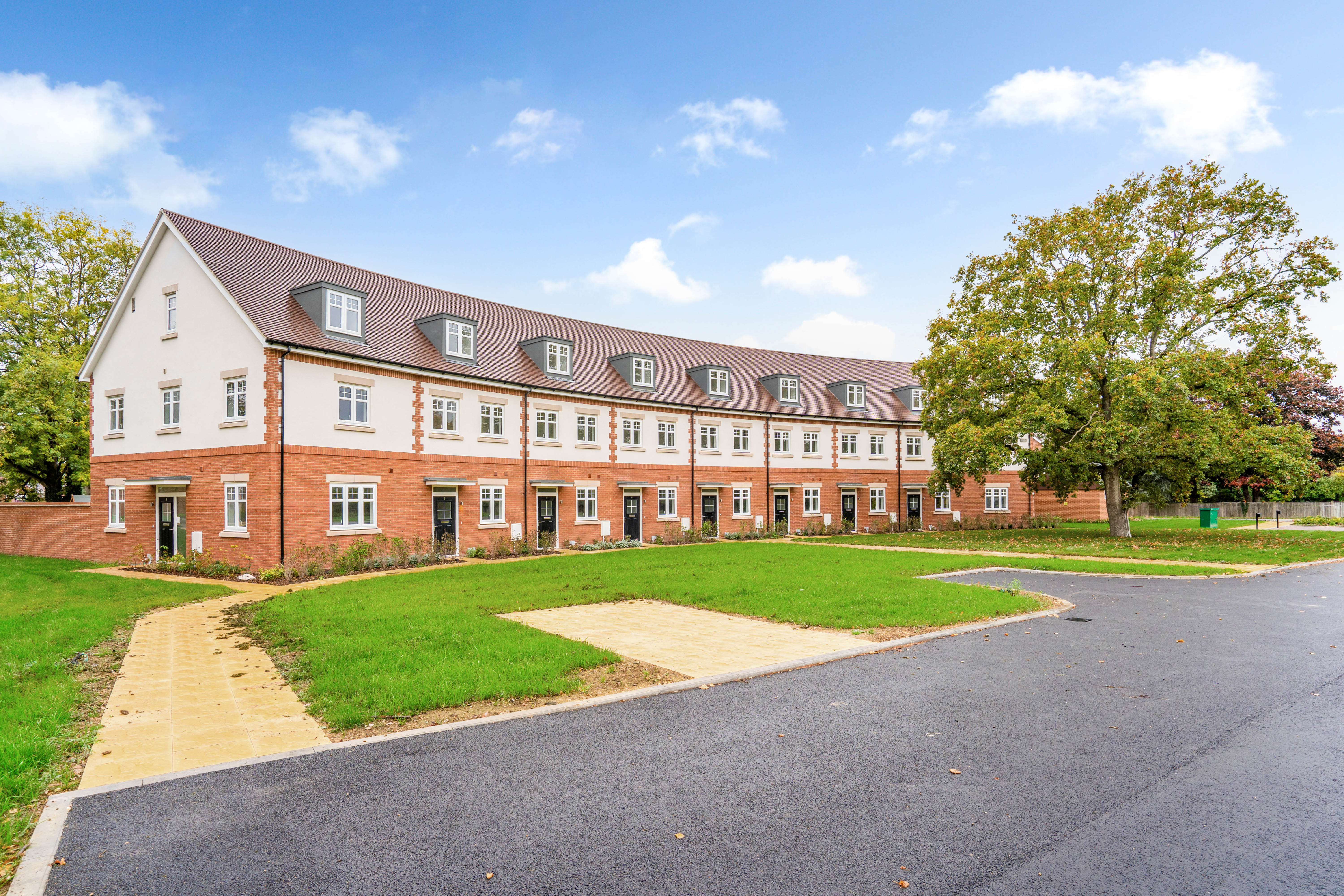 Shared Ownership townhouses at Emmer Green Drive in Caversham, Berkshire